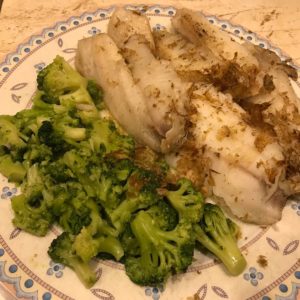 Tilapia, rice, broccoli